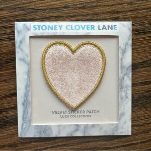 Stoney Clover Lane Velvet Heart Sticker Patch - Pink and Gold